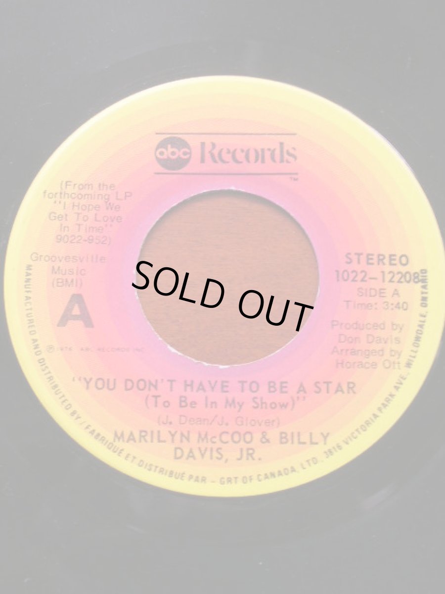 画像1: MARILYN MCCOO & BILLY DAVIS JR.♪YOU DON'T HAVE TO BE A STAR♪ (1)