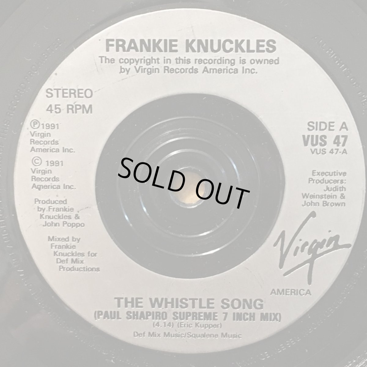 画像1: FRANKIE KNUCKLES ♪ WHISTLE SONG (Paul Shapiro Supreme 7 Inch Mix) ♪ (1)
