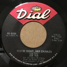 画像1: JOE TEX ♪ YOU'RE RIGHT, RAY CHARLES ♪ (1)