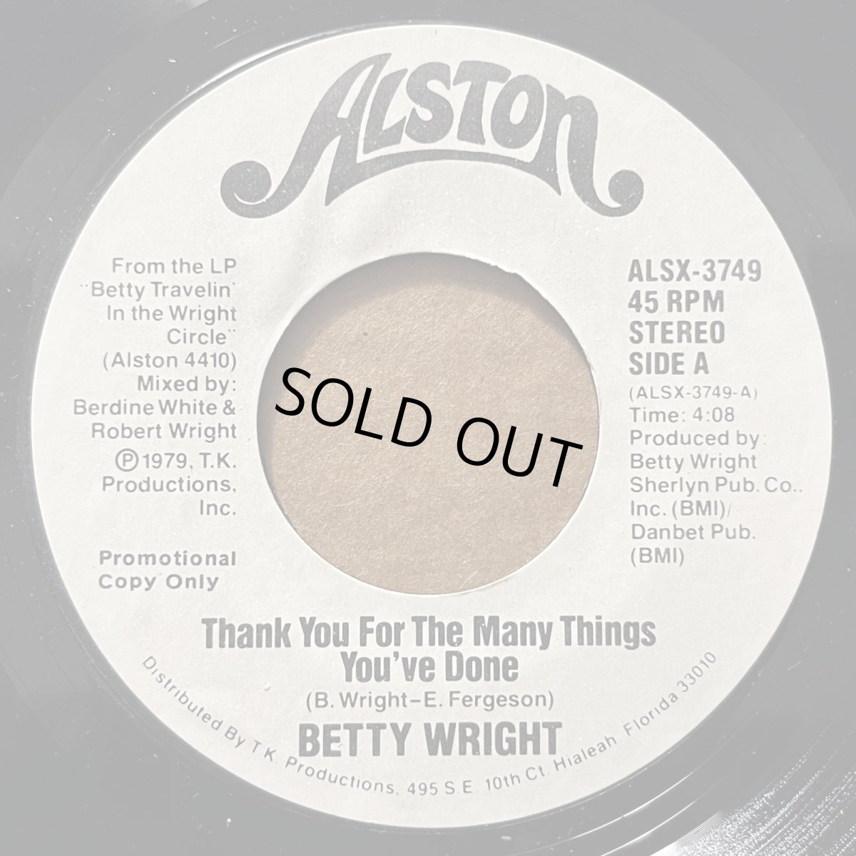 画像1: BETTY WRIGHT ♪ THANK YOU FOR THE MANY THINGS YOU’VE DONE ♪ (1)