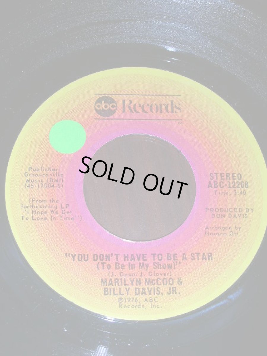 画像1: MARILYN MCCOO & BILL DAVIS JR♪YOU DON'T HAVE TO BE A STAR♪ (1)